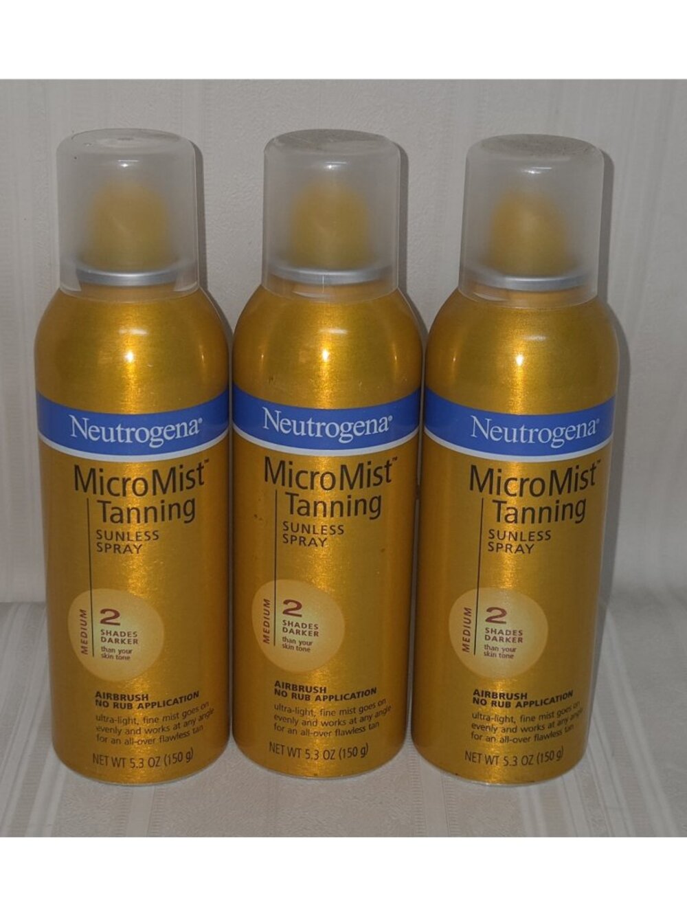 Neutrogena MicroMist Airbrush Sunless Spray Medium 5.3 Oz Lot of 3